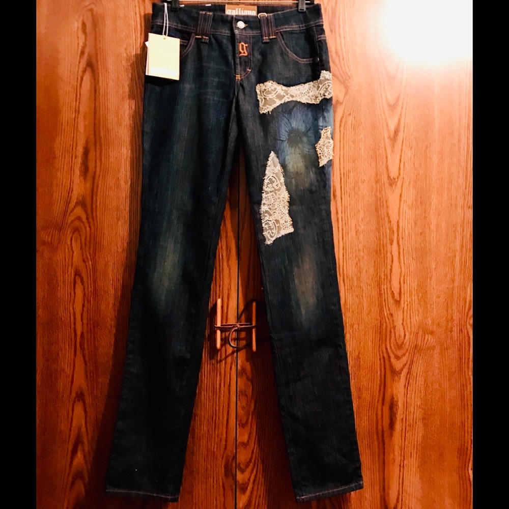 JOHN GALLIANO NEW DENIM JEANS/STUNNING ACCENTS